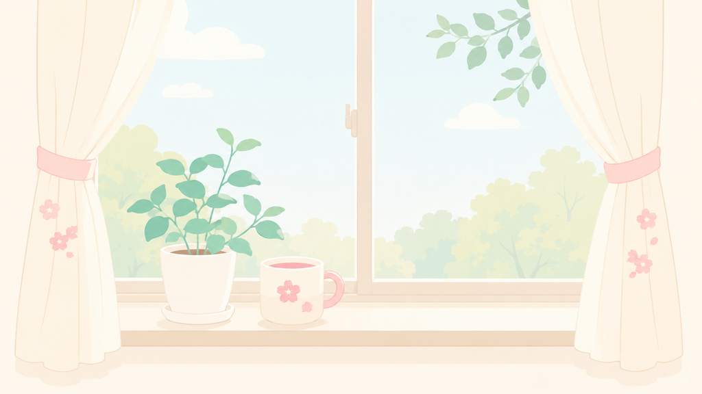 便箋とクレヨンが置かれた机のイラスト